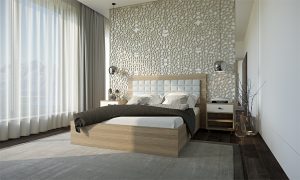 Beige sovrum