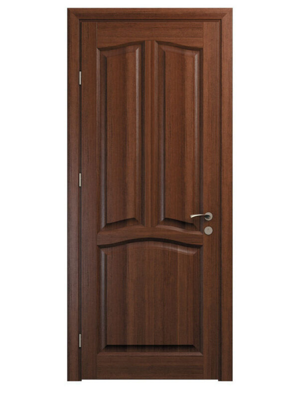 brun dörr med skurna detaljer