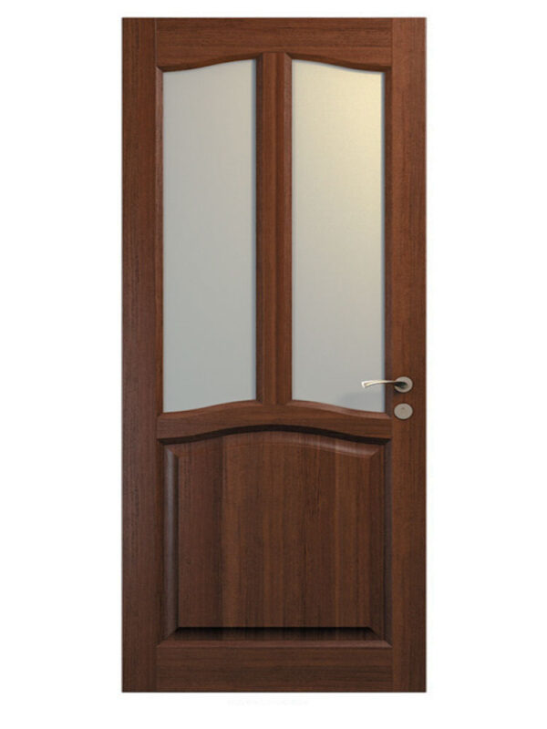 brun dörr med dubbla glas