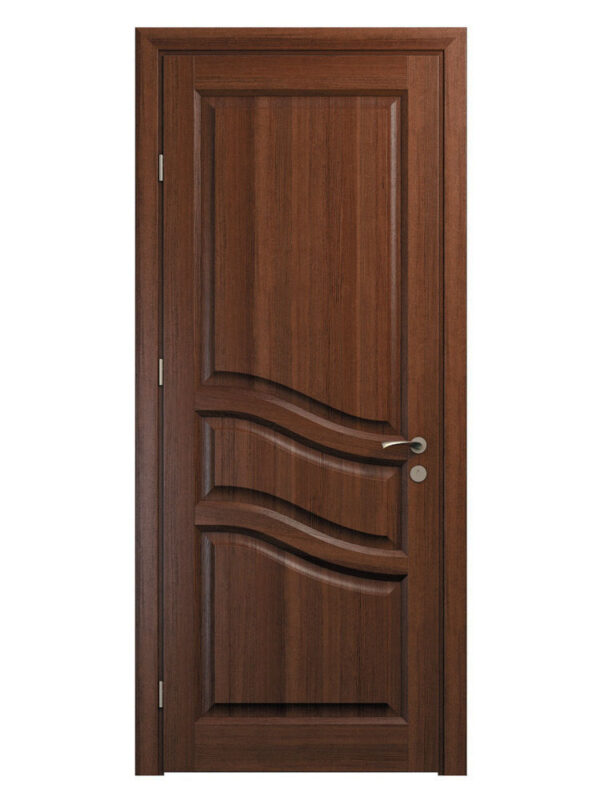 brun dörr med snedskurna detaljer