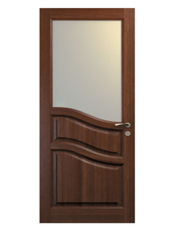 brun dörr med glasruta